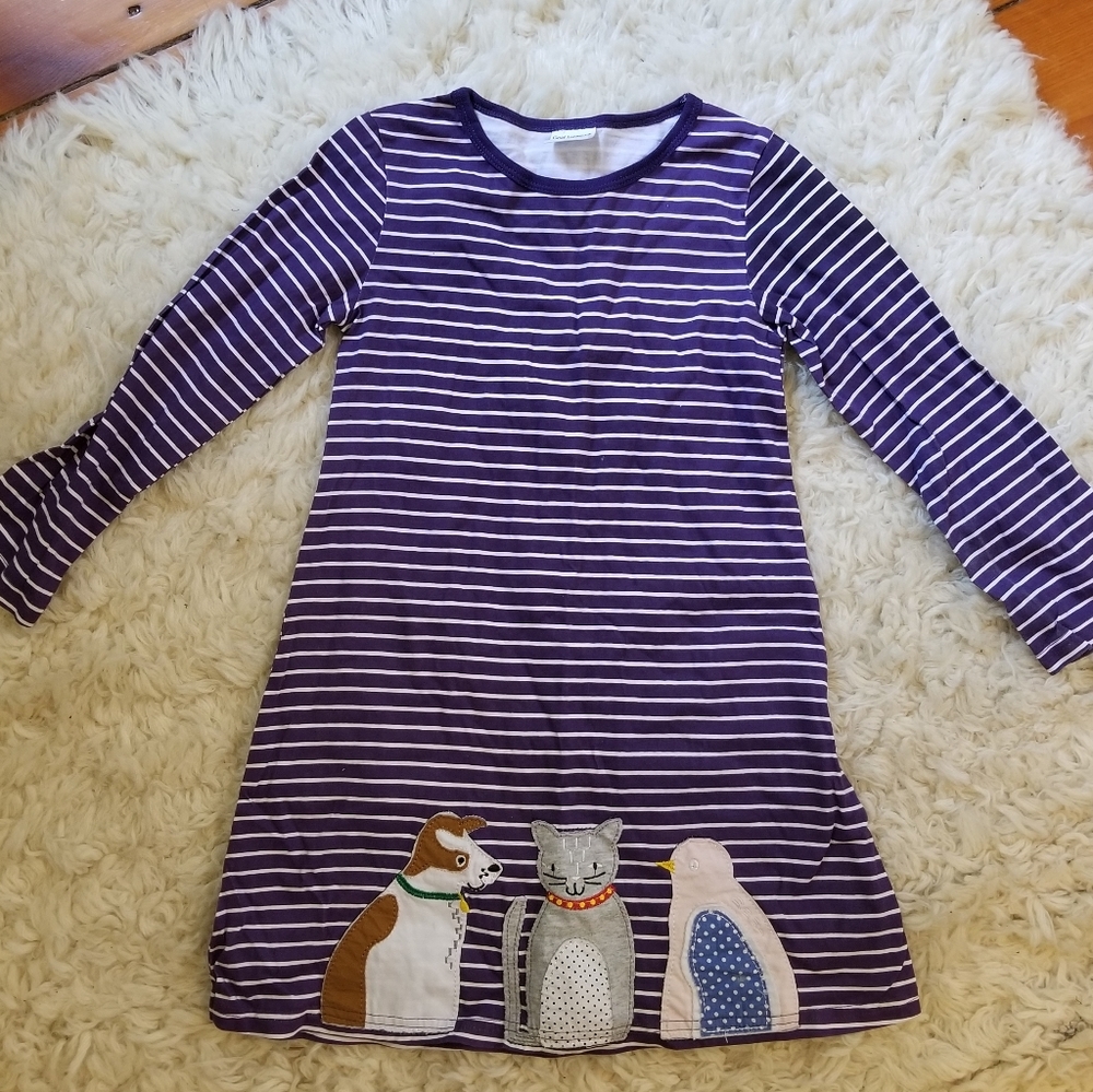 Girls appliqué shirt dress